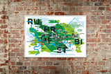 Ruhrgebiet Karte. Modernes Ruhrgebiet Poster (Wandbild)
