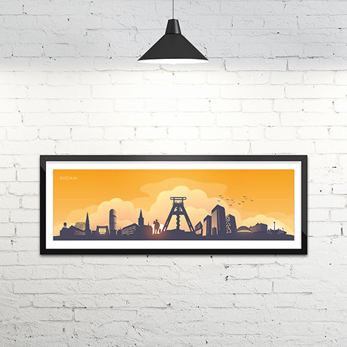 Bochum Skyline Poster gelb