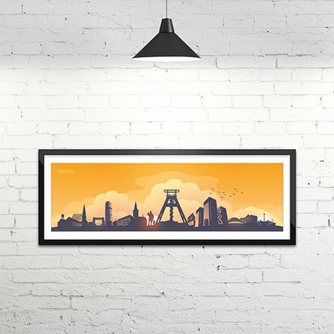 Bochum Skyline Poster gelb