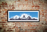 Bochum Skyline Wandbild blau weiß