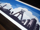 Bochum Skyline Wandbild blau weiß
