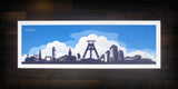 Bochum Skyline Wandbild blau weiß