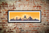 Bochum Skyline Wandbild gelb