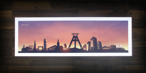 Bochum Skyline Wandbild Sonnenuntergang