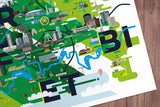 Ruhrgebiet Karte. Modernes Ruhrgebiet Poster (Wandbild)