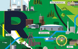 Ruhrgebiet Karte. Modernes Ruhrgebiet Poster (Wandbild)