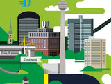 Ruhrgebiet Karte. Modernes Ruhrgebiet Poster (Wandbild)