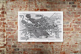 Ruhrgebiet Karte Kunstdruck Schwarz/Weiß und Farb-Edition (91 x 61 cm Maxi Poster)